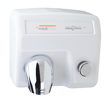Saniflow PUSH-BUTTON HAND DRYER - WHITE CAST-IRON E85-UL
